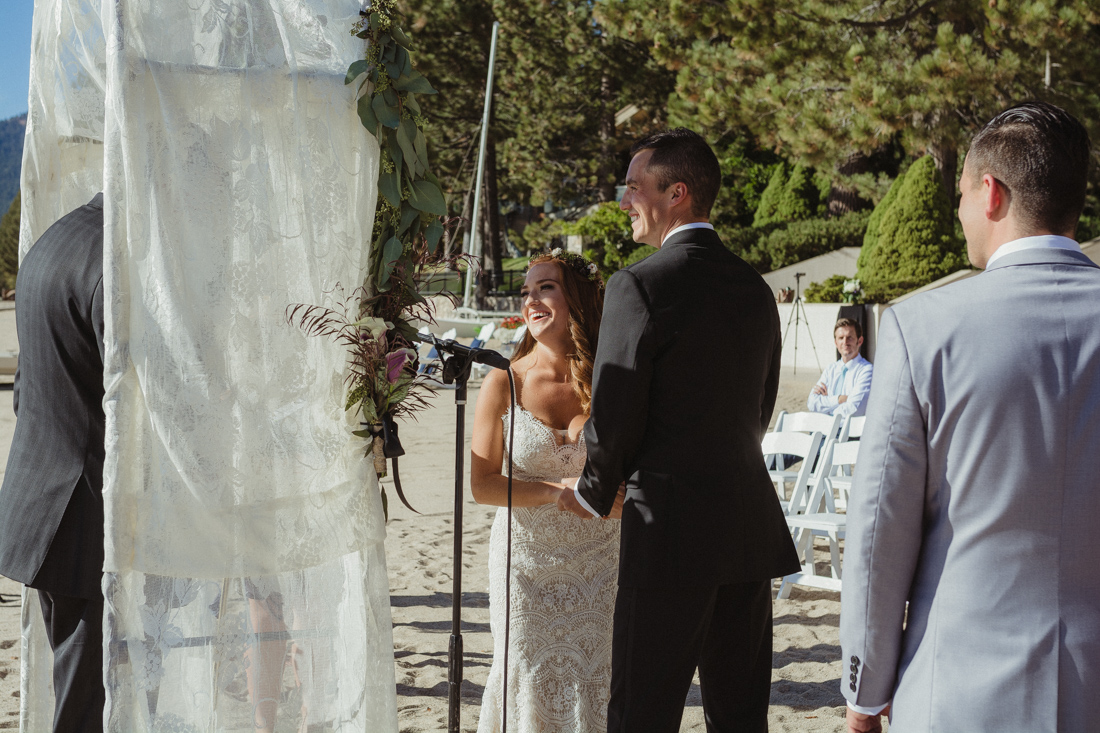 Incline Village wedding ceremony at the beach