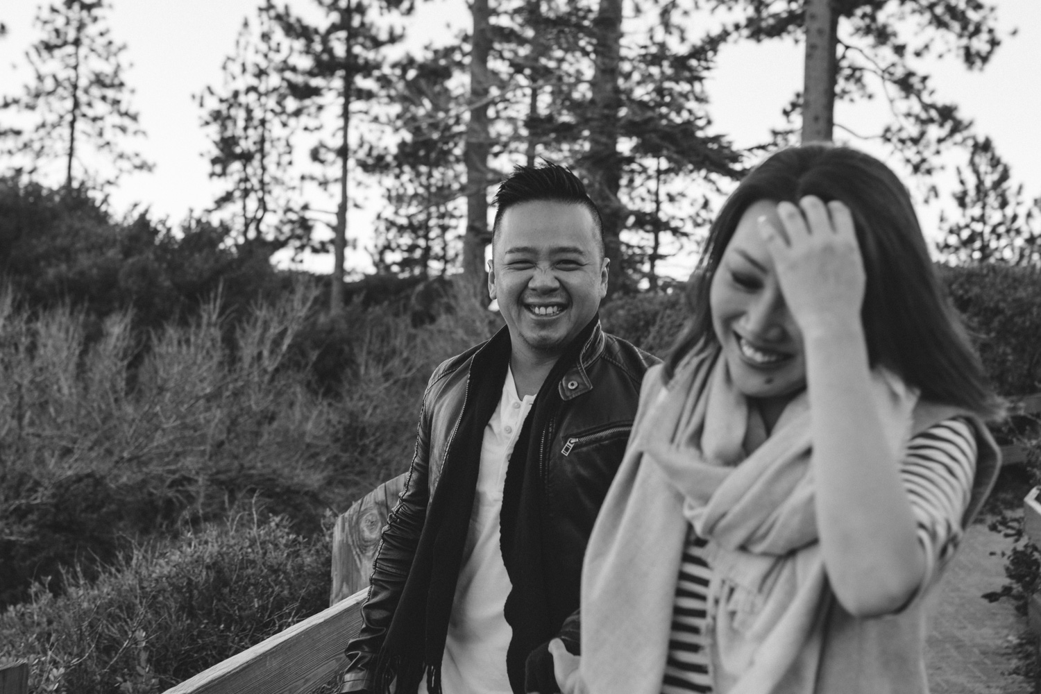 Sand harbor engagement session couples photo