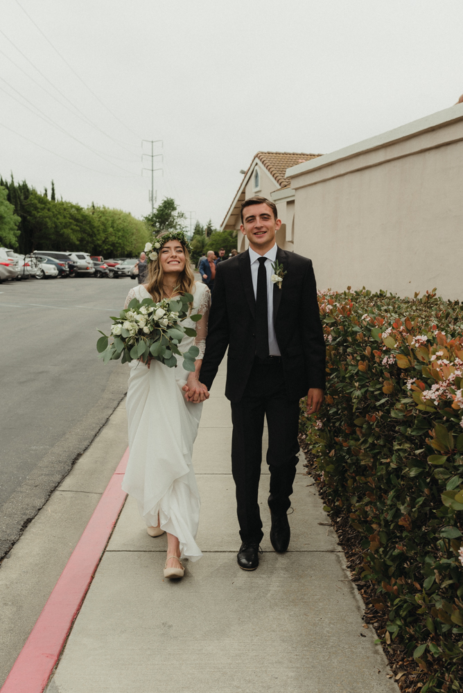 Vacaville wedding couple walking together photo