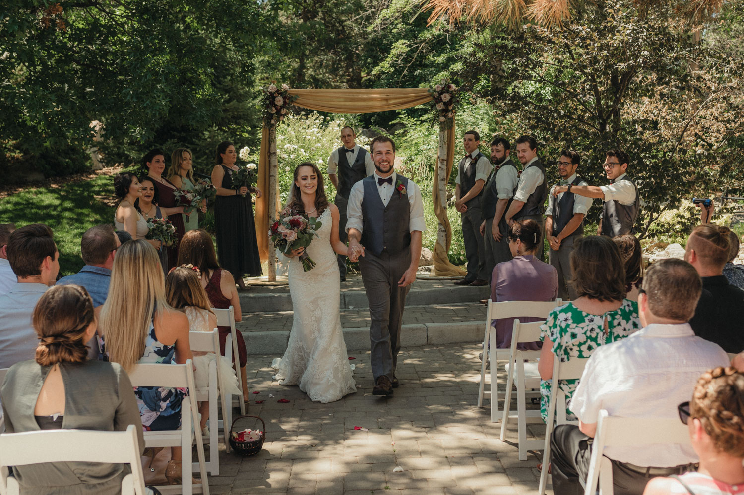 Wilbur D May Museum wedding, couple walking down the aisle photo