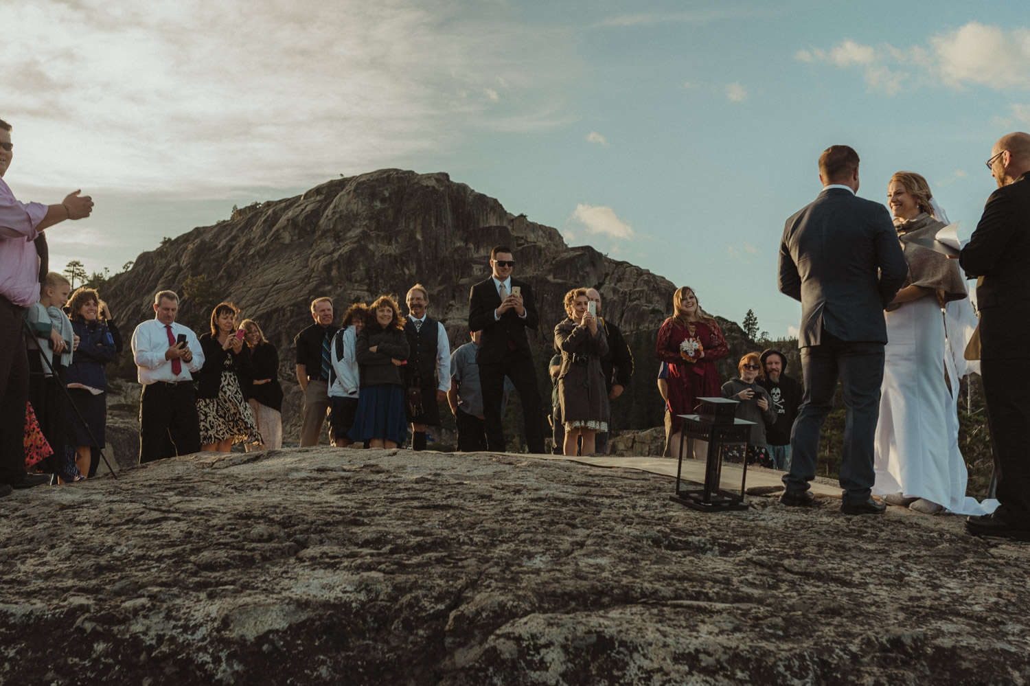 North Lake Tahoe wedding friends and family during the ceremony photo