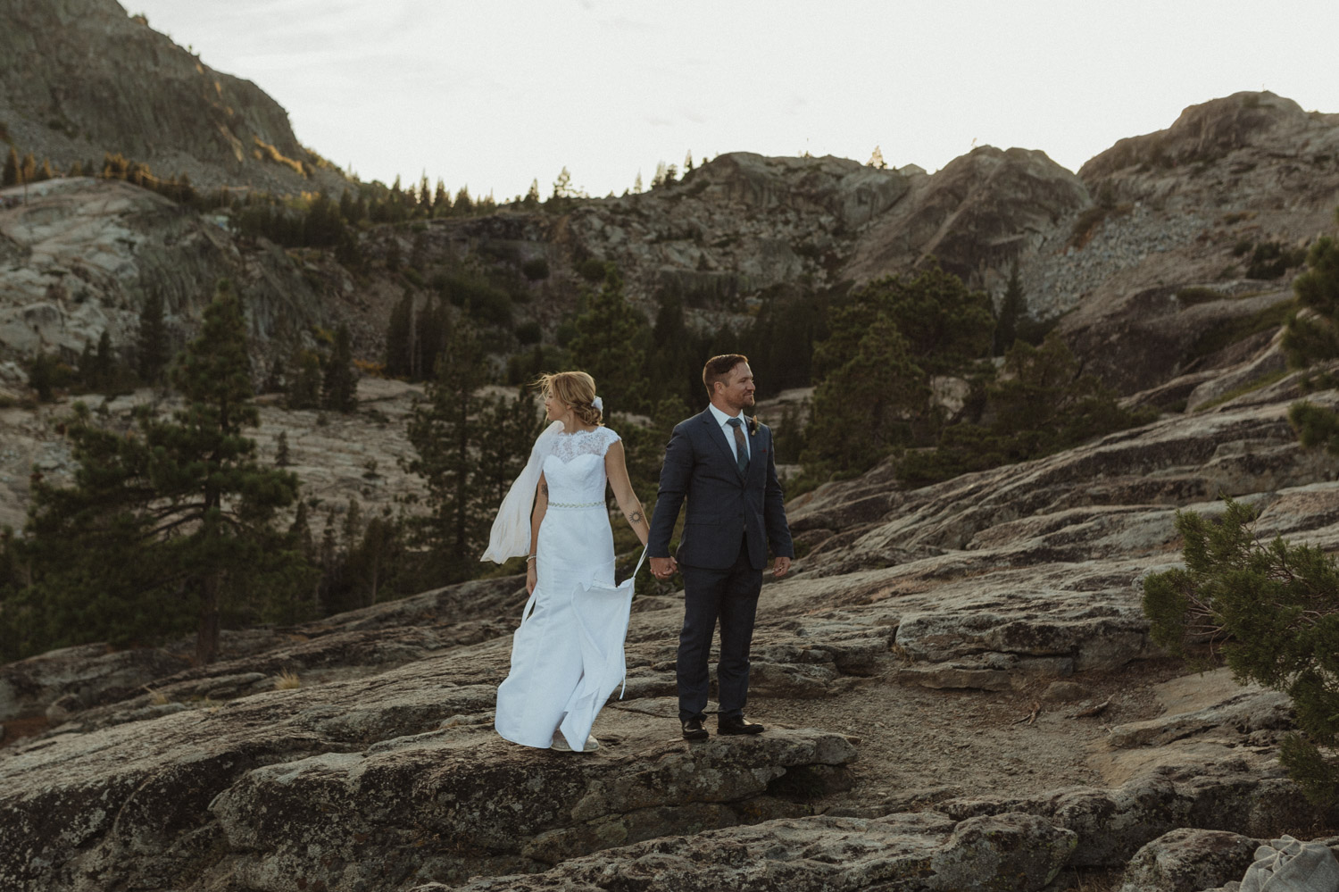 North Lake Tahoe wedding couples photo at Donner Summit