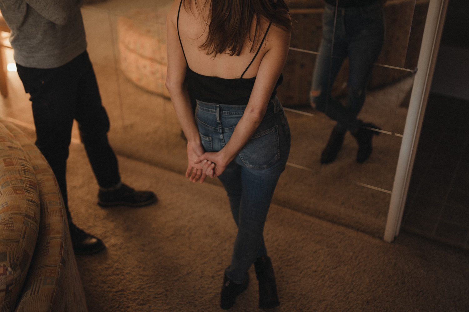 North Lake Tahoe engagement photo with a 90's twist