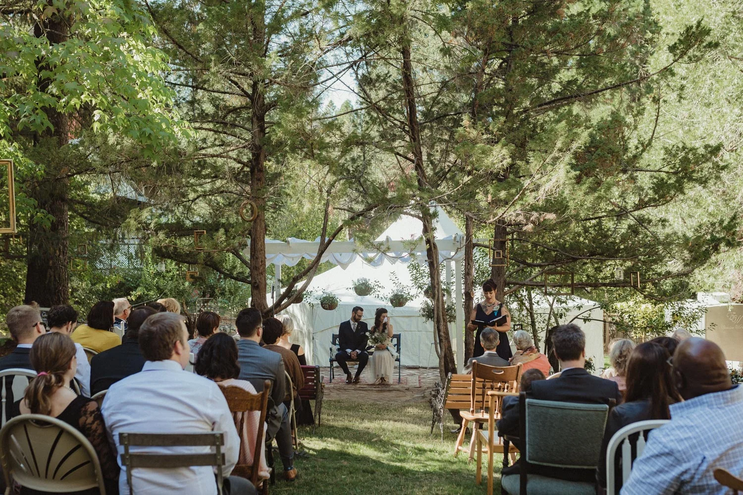 Nevada City wedding wide-angle shot photo