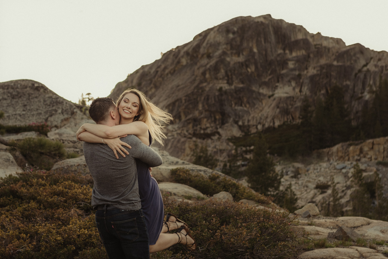 Lake tahoe photographer, couple playing around photo