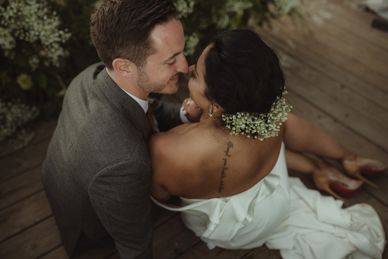 Lake Tahoe pop-up wedding/elopement brides tattoo photo