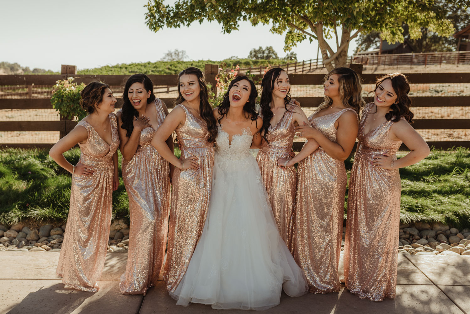 Ranch Victoria vineyard wedding bridesmaids photo