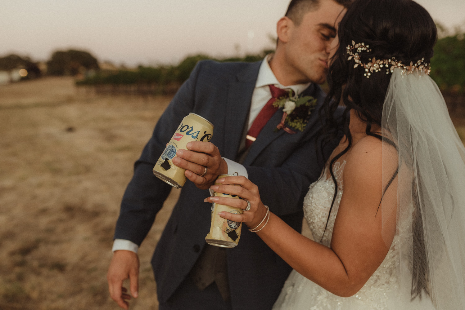 Ranch Victoria vineyard wedding beer photo