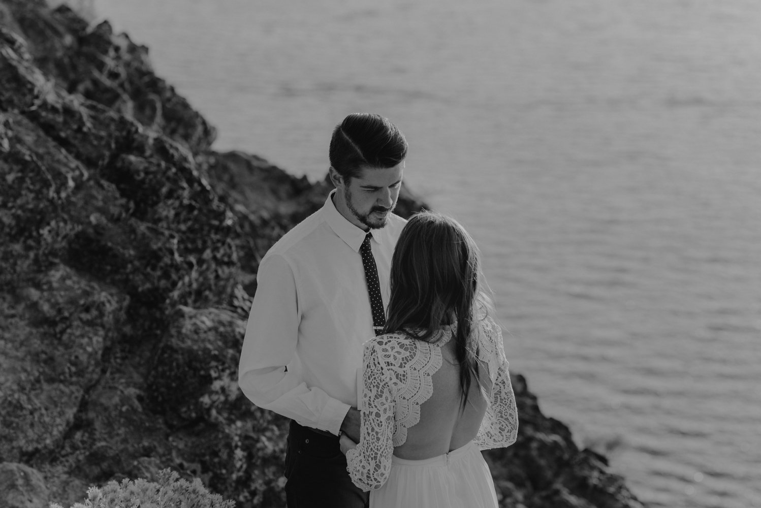Lake Tahoe vow renewal groom photo