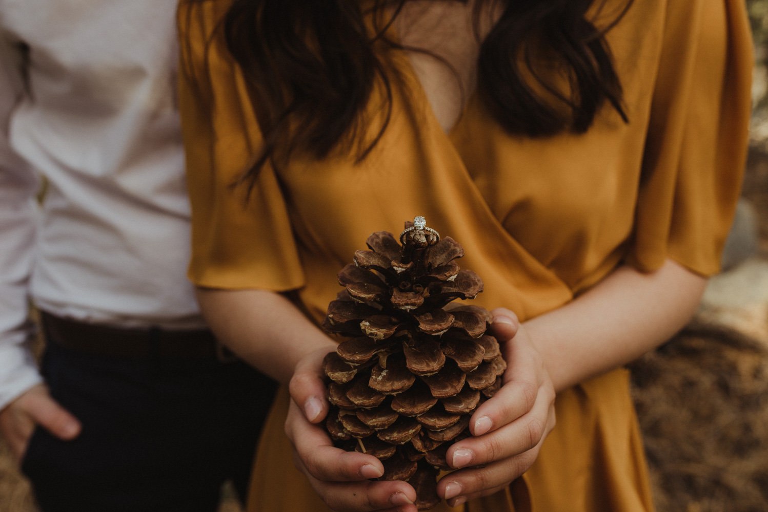 Galena Creek fall engagement session photo of the ring 