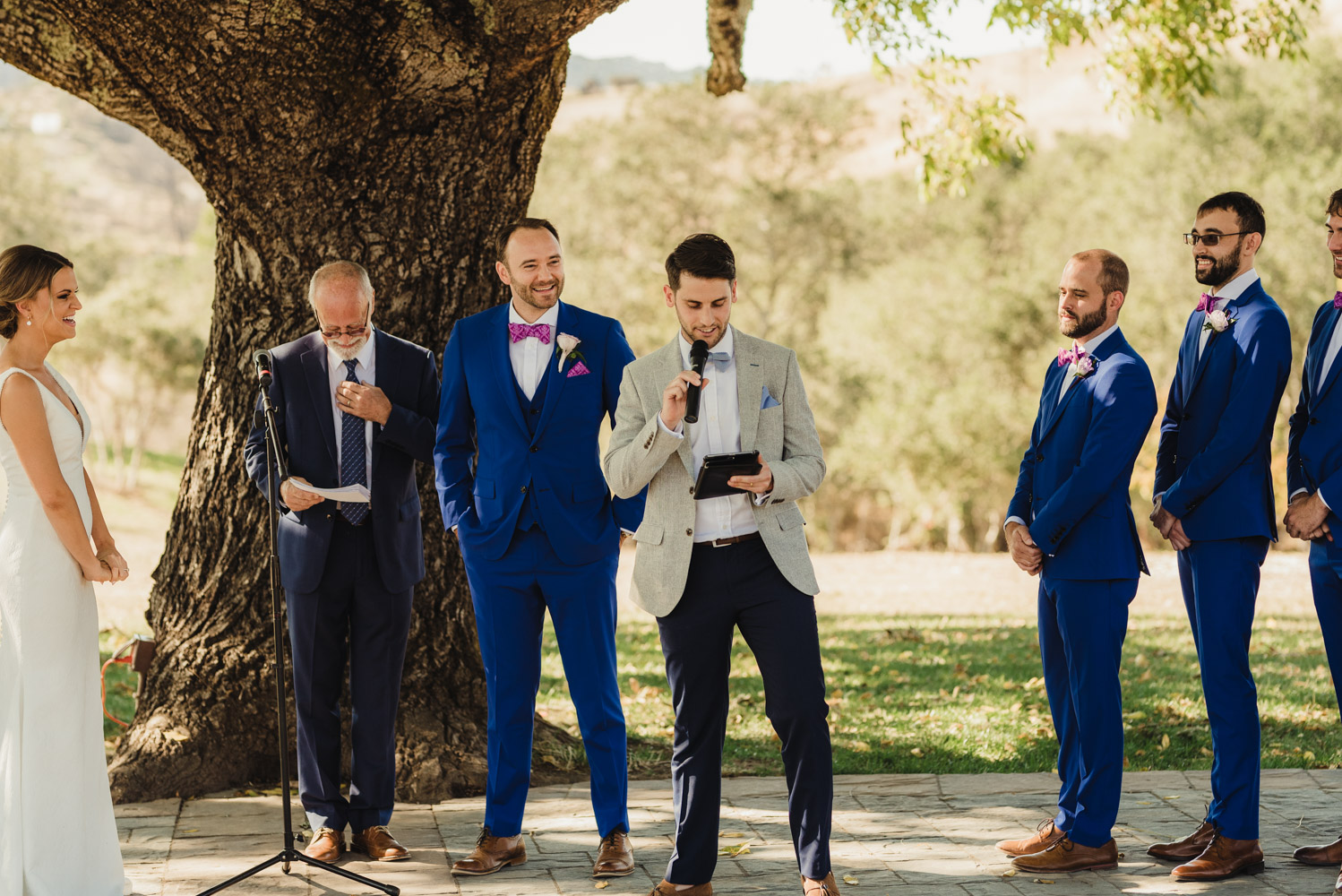 Triple S Ranch Wedding Venue, friend reading a poem during the ceremony photo