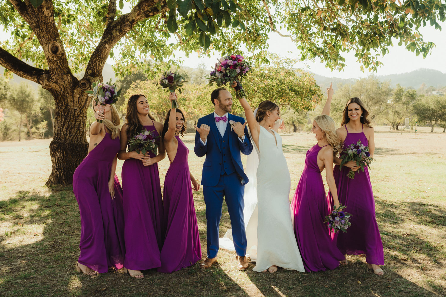 Triple S Ranch Wedding Venue, groom with bridesmaids photo