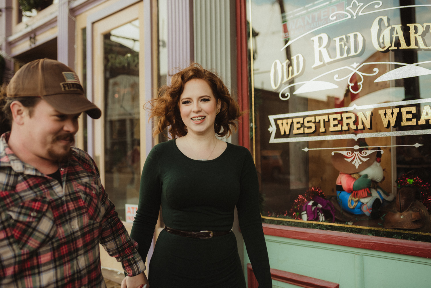 Virginia City Engagement session, couple holding hands photo