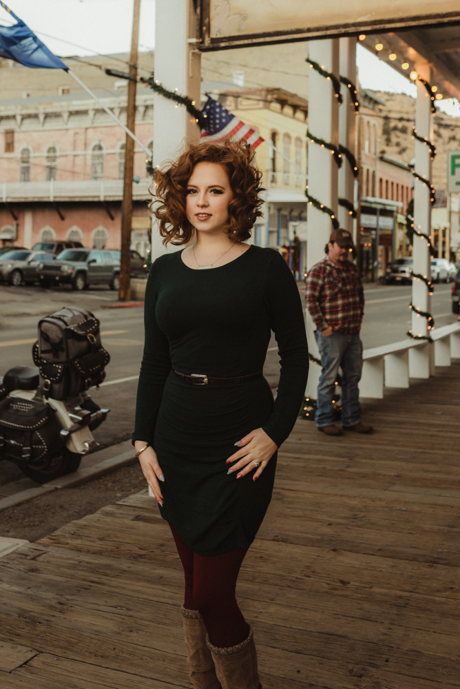 Virginia City Engagement session, portrait of the bride to be
