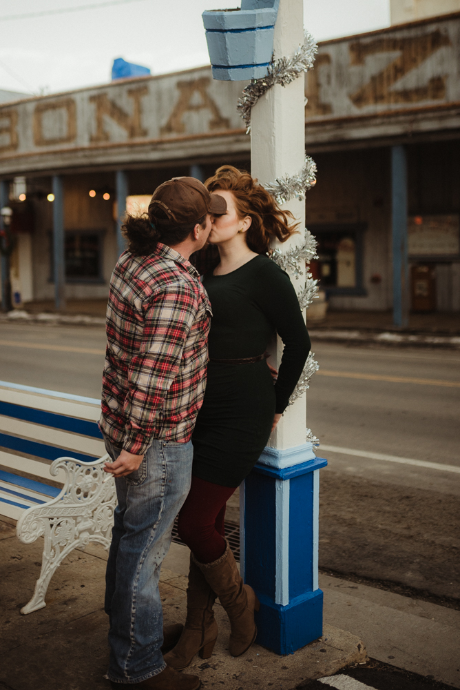 Virginia City Engagement session, couple kissing photo