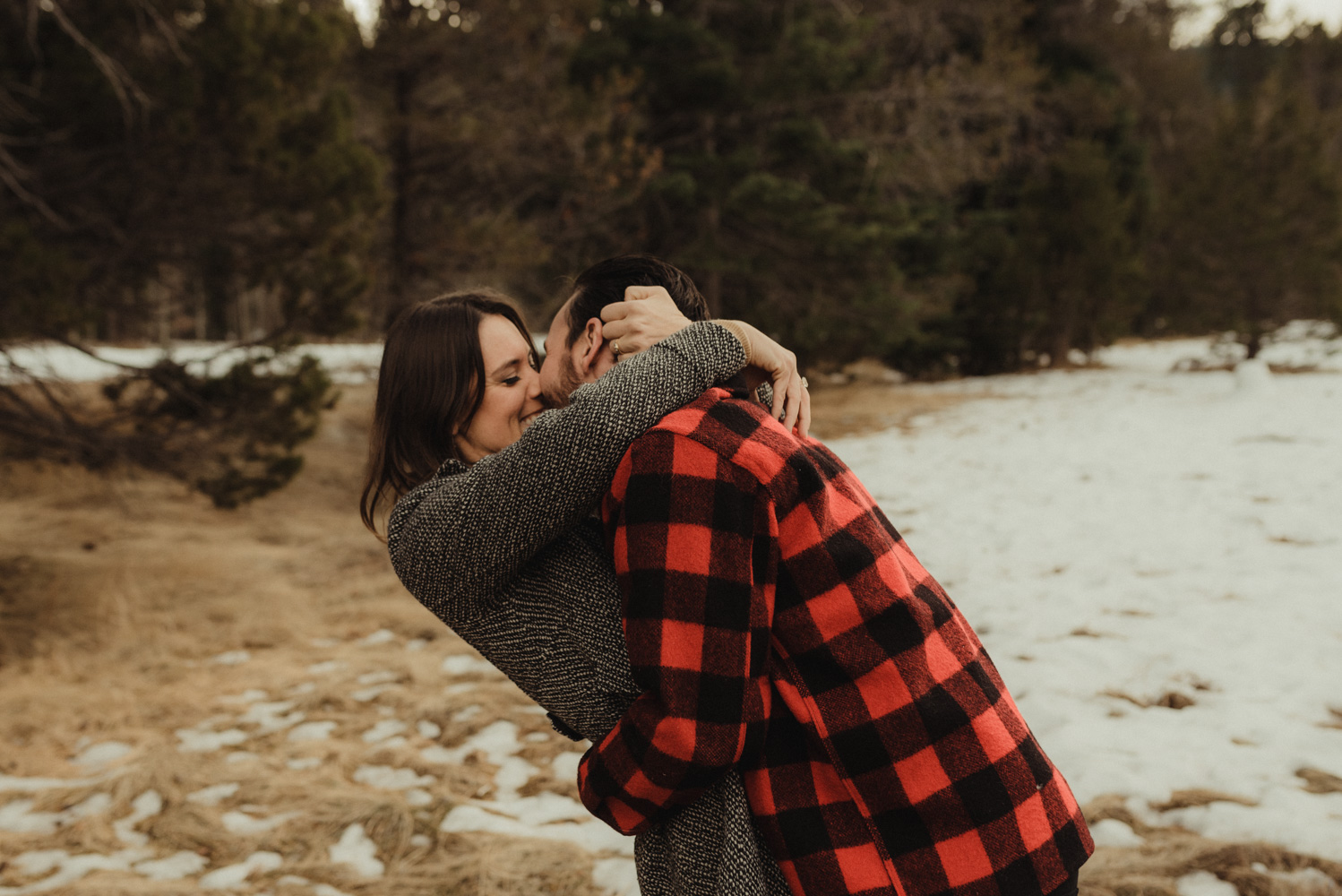 Strawberry California engagement session, couple smooching photo