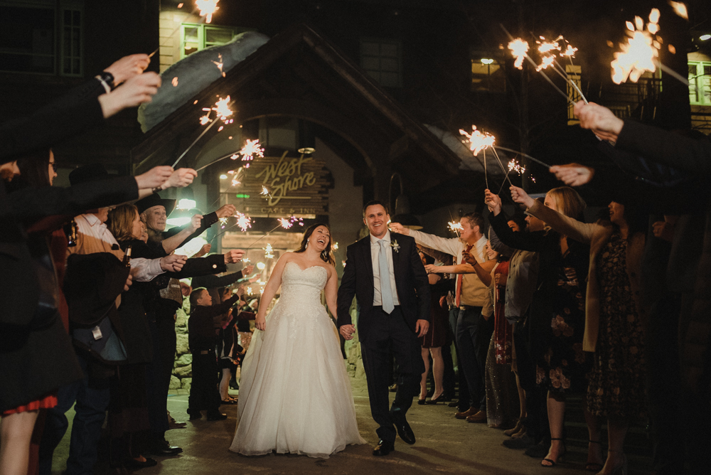 West Shore Cafe Wedding, sparkler exit photo