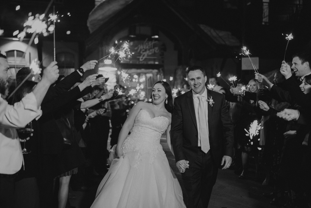 West Shore Cafe Wedding, sparkler exit photo