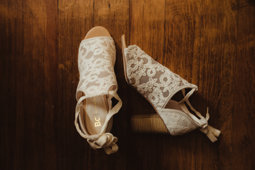 Twenty Mile House Wedding, photo of bride's shoes