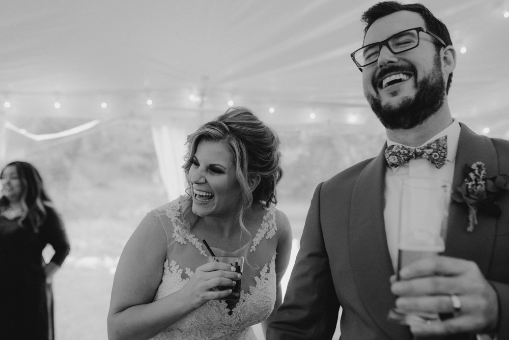 Twenty Mile House Wedding, photo of couple laughing 