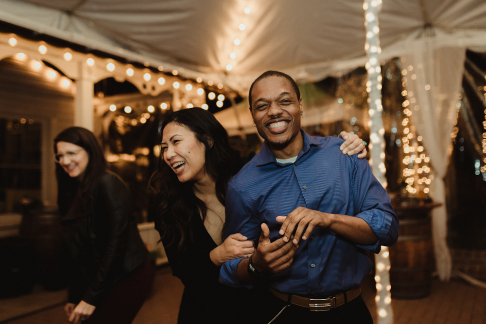 Twenty Mile House Wedding, photo of couple dancing in a tent