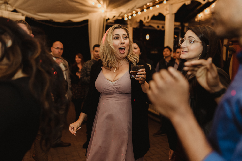 Twenty Mile House Wedding, photo of bridesmaid dancing