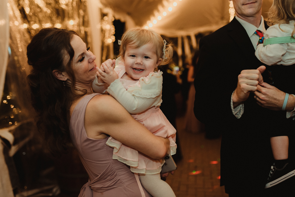 Twenty Mile House Wedding, photo of baby on the dance floor
