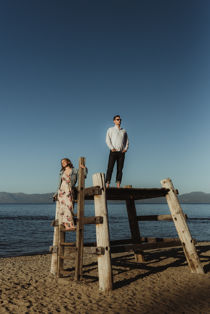 Lake Tahoe Engagement session, couple's editorial photo