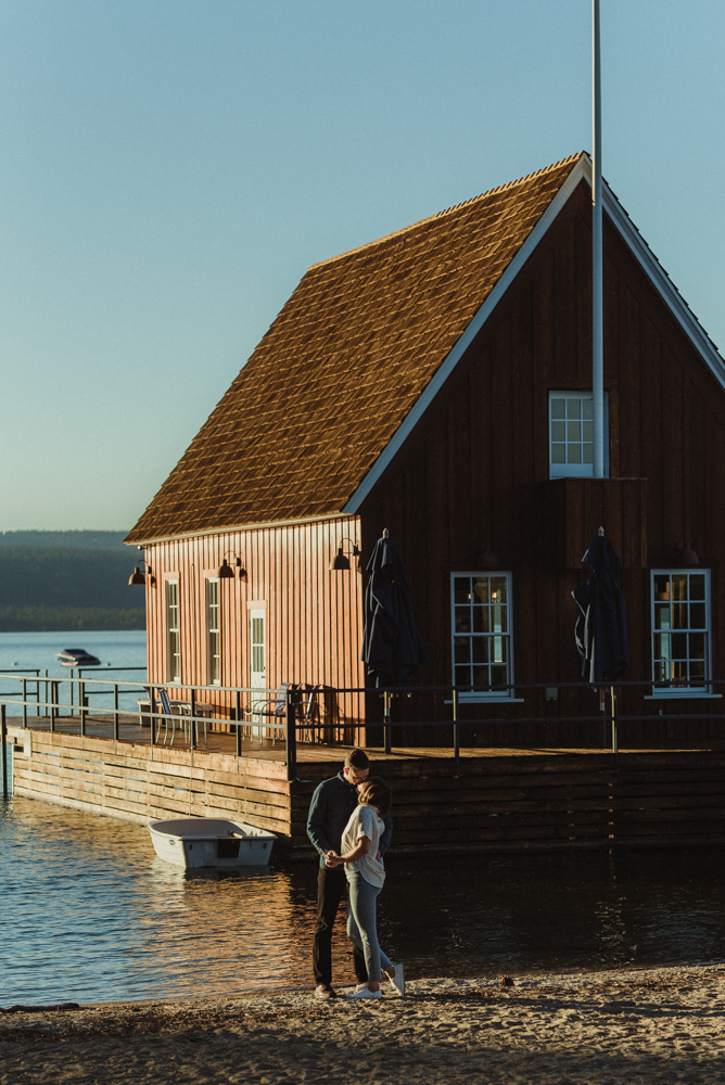 Lake Tahoe Engagement session, couple at gar woods photo