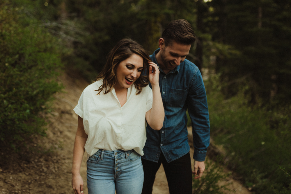 Lake Tahoe Engagement session, candid photo