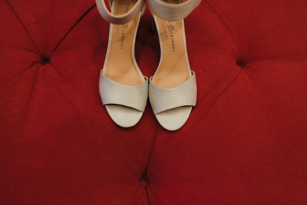 Martis Camp Wedding- photo of brides shoes 