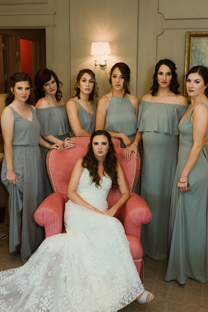 Martis Camp Wedding, bridal party photo inspired by vogue