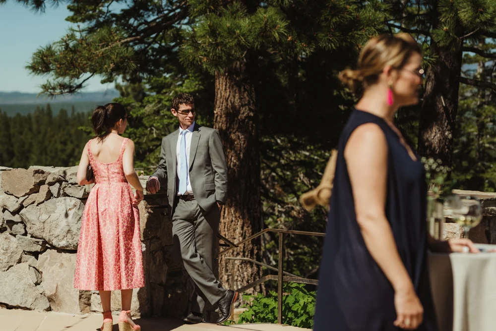 Martis Camp Wedding, guests hanging out before the ceremony photo