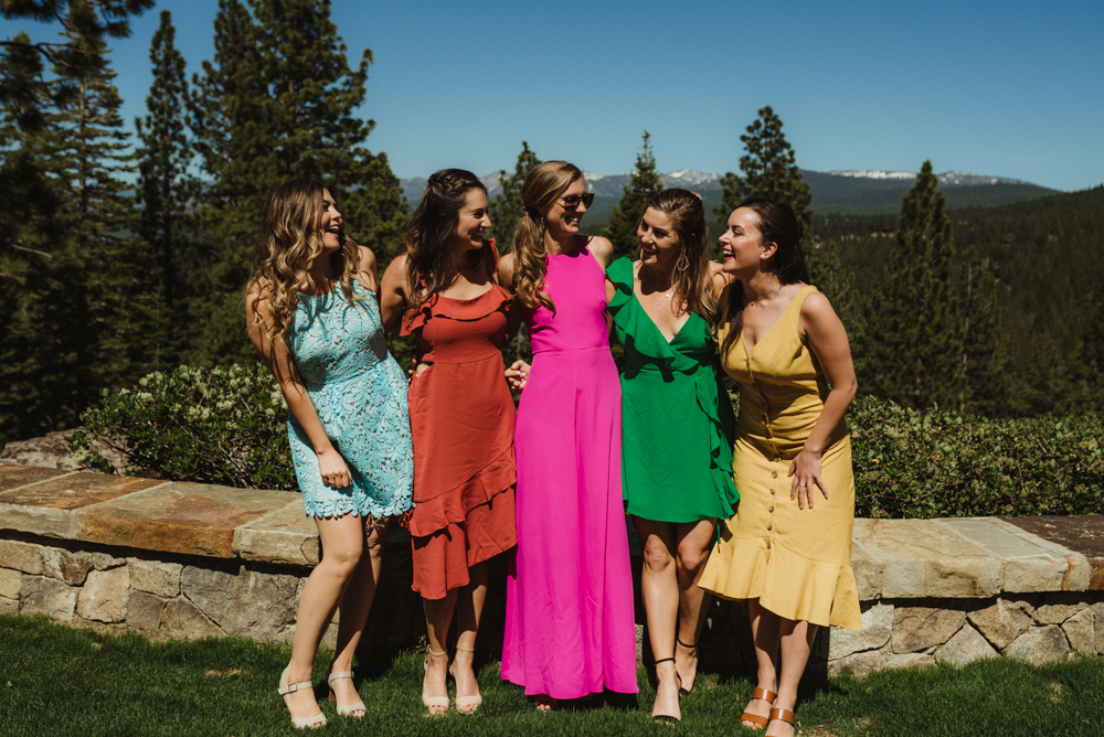 Martis Camp Wedding, guests wearing bride colors photo