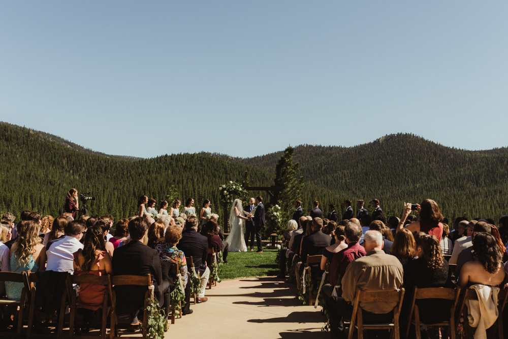 Martis Camp Wedding, wide angle photo of the ceremony 