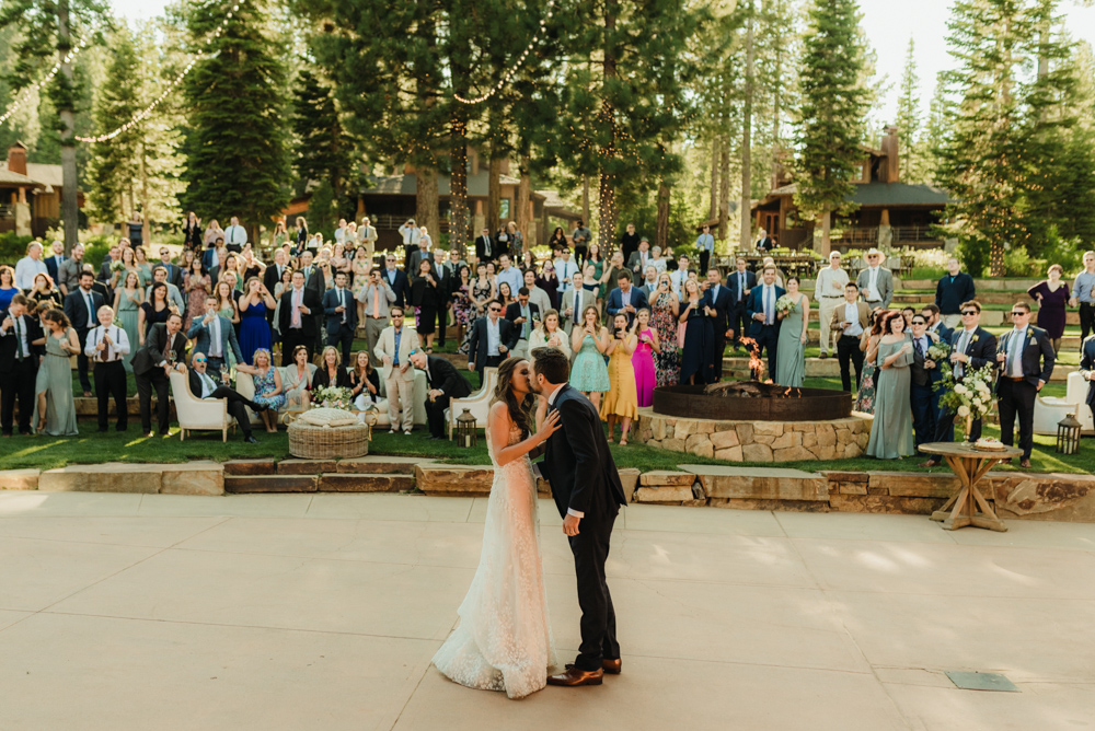 Martis Camp Wedding, photo of couple and all the guests
