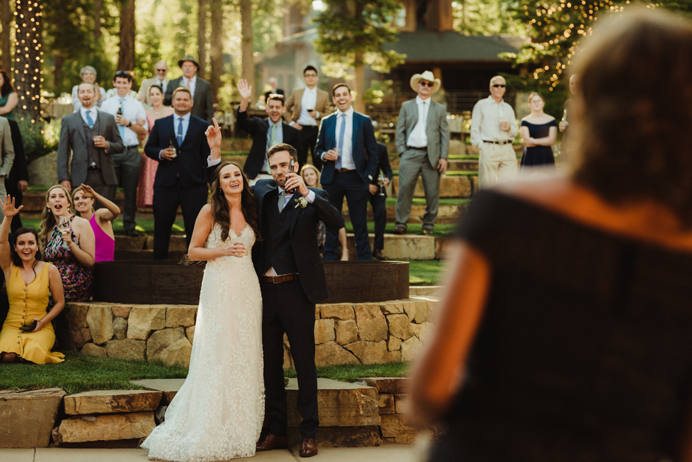 Martis Camp Wedding, couple laughing (candid photo)