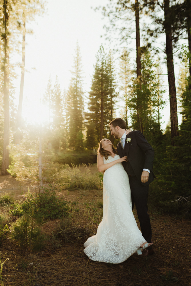 Martis Camp Wedding, couple dancing in the forest photo