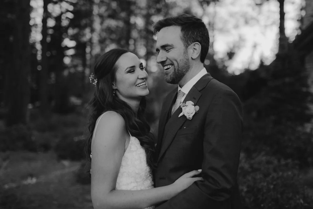 Martis Camp Wedding, candid shot of couple 