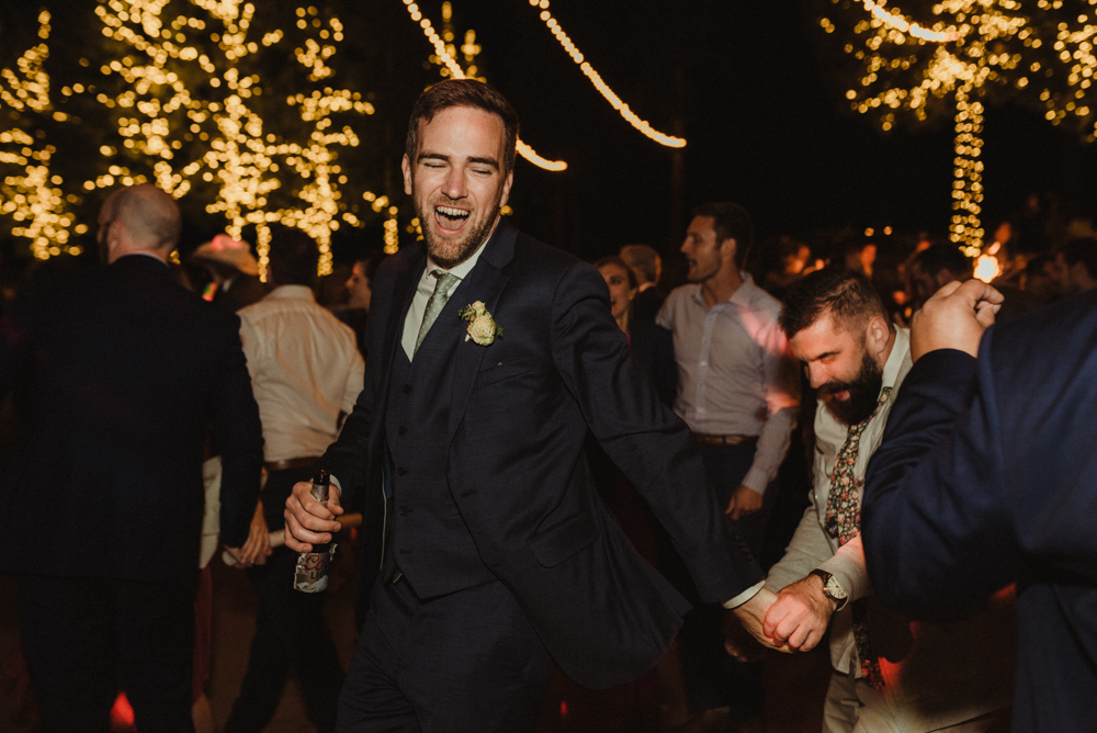 Martis Camp Wedding, groom dancing photo