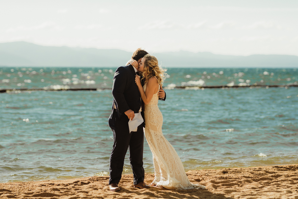 Lake Tahoe Elopement, photo of couple embracing each other