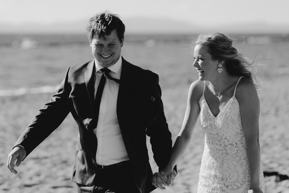 Lake Tahoe Elopement, photo of couple laughing