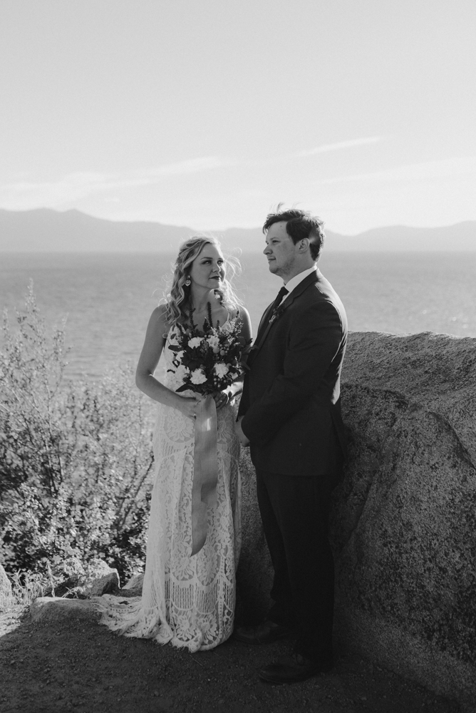 Lake Tahoe Elopement, photo of couple at the ceremony spot