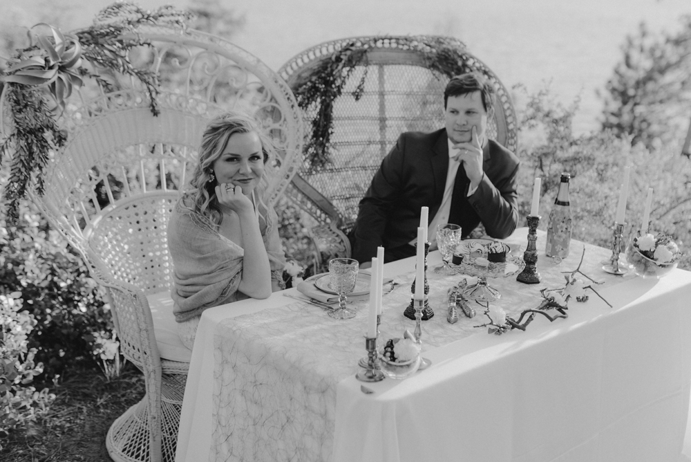 Lake Tahoe Elopement, photo of bride at her table