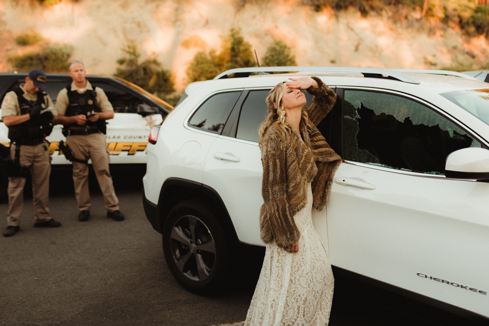 Lake Tahoe Elopement, photo of bride and cops