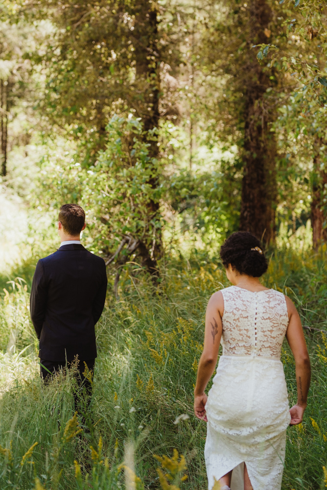 Rush Creek Lodge Wedding, photo of couple during their first look