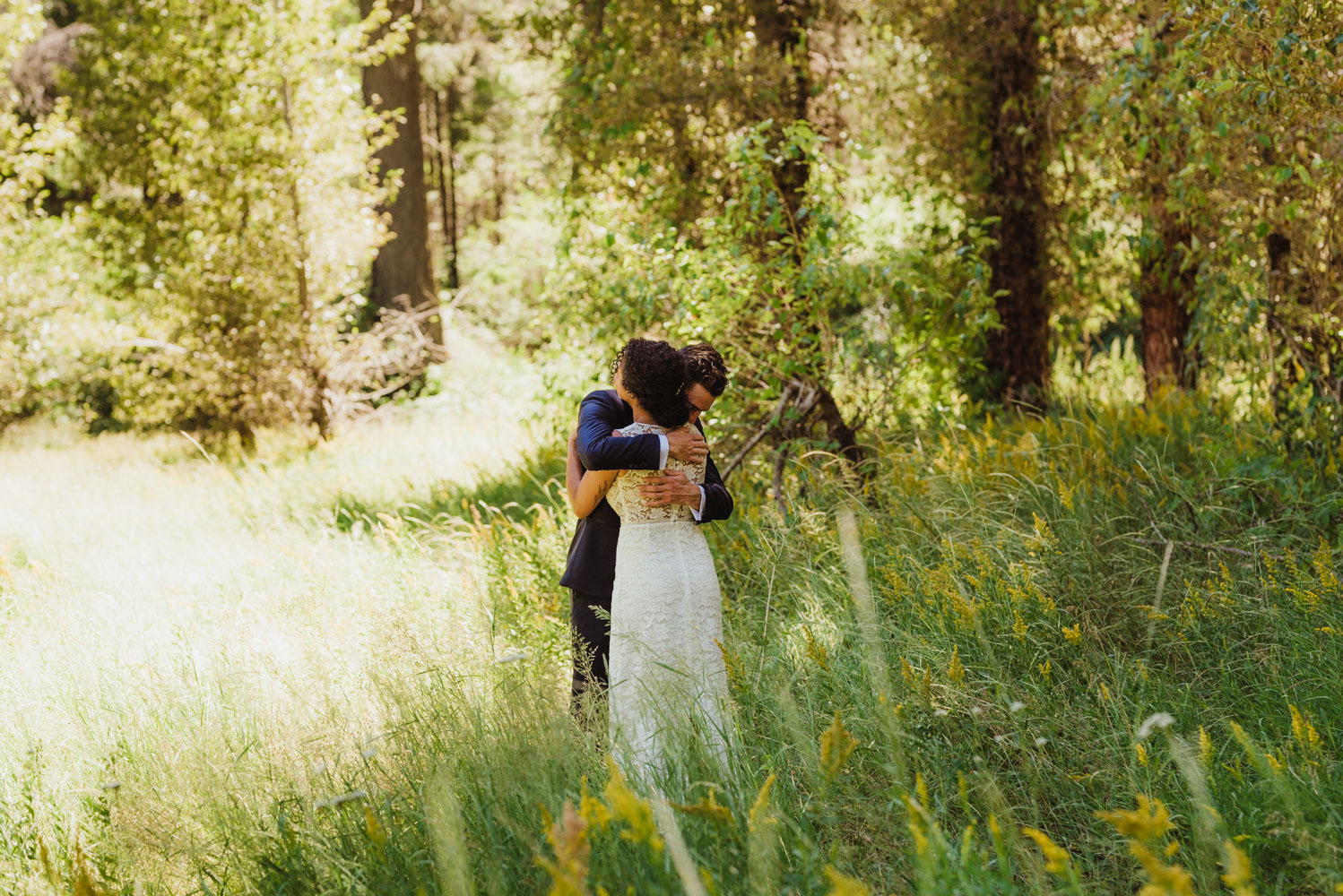 Rush Creek Lodge Wedding, photo of couple during their first look during the afternoon
