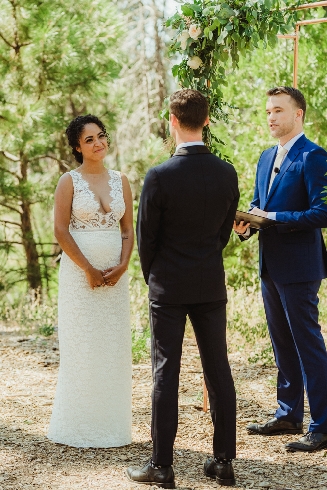Rush Creek Lodge Wedding, photo of bride looking at her groom