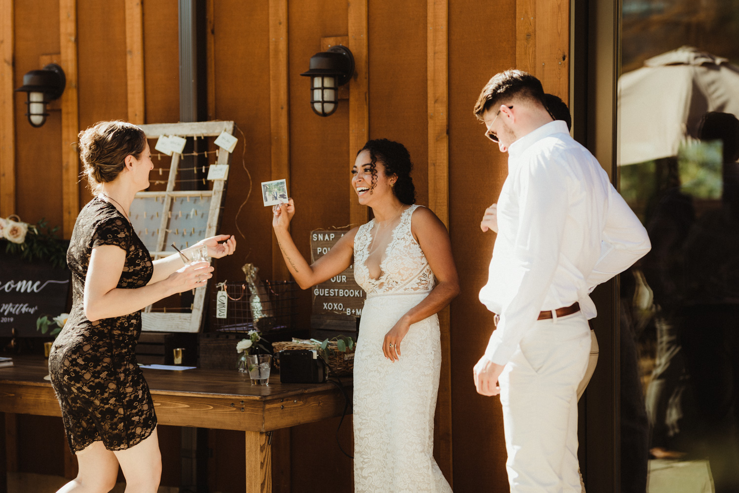 Rush Creek Lodge Wedding, bride at cocktail hour 