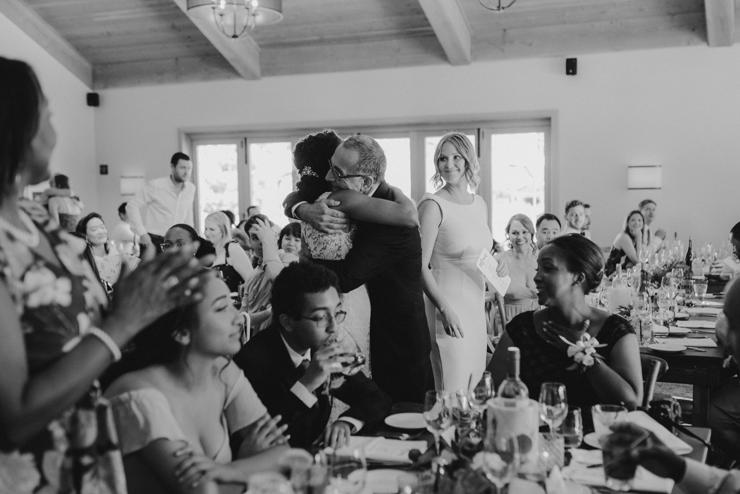 Rush Creek Lodge Wedding, bride hugging her dad photo